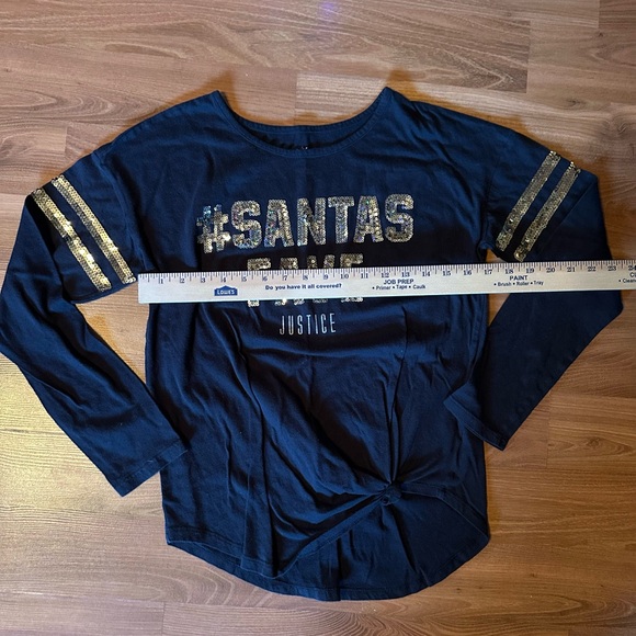 Justice Santas Fave sequin long sleeved T-shirt size 18 XXL - Picture 3 of 6